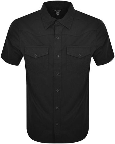 True Religion Woven Short Sleeve Shirt - Black
