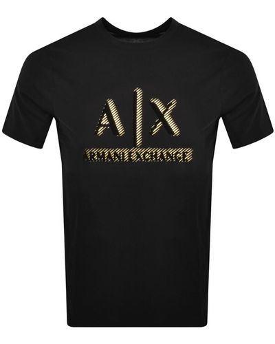 Armani Exchange Crew Neck Logo T Shirt - Black