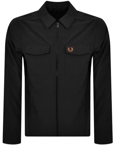 Fred Perry Zip Overshirt - Black