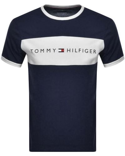 Tommy Hilfiger Lounge Logo Flag T Shirt - Blue