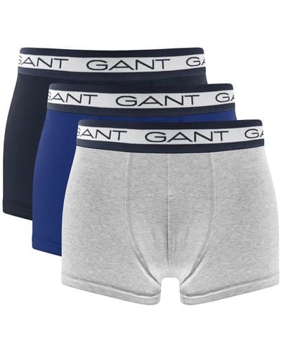 GANT 3 Pack Basic Stretch Multi Colour Trunks - Grey