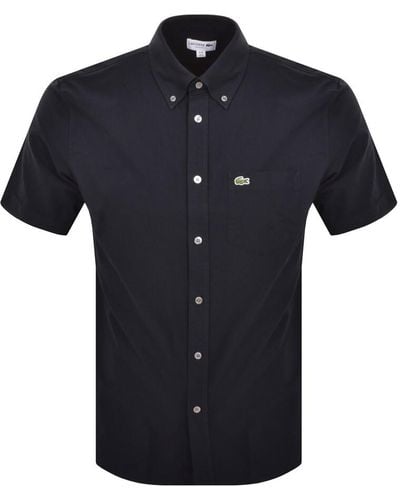 Lacoste Check Short Sleeved Shirt - Blue