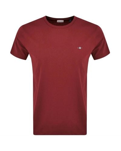 GANT Original Regular Shield T Shirt - Red
