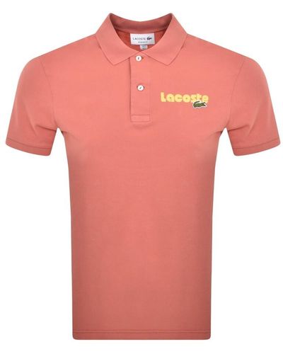 Lacoste Short Sleeved Polo T Shirt - Pink