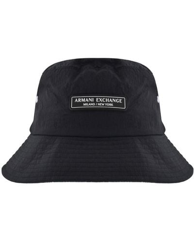 Armani Exchange Logo Bucket Hat - Black