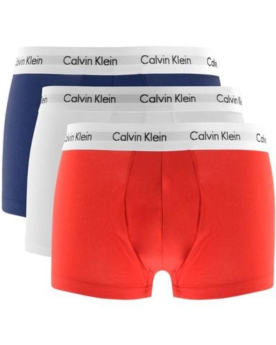 Calvin Klein Underwear 3 Pack Low Trunks White - Red