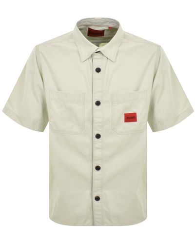 HUGO Eratino Short Sleeve Overshirt - Natural