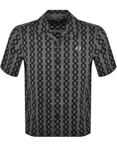 Fred Perry Cable Print Shirt - Black