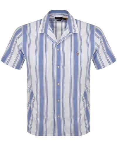 Ralph Lauren Stripe Short Sleeved Shirt - Blue