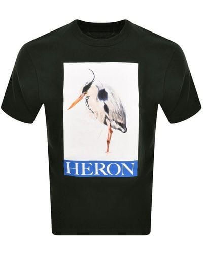 Heron Preston Bird Painted Logo T Shirt - Black