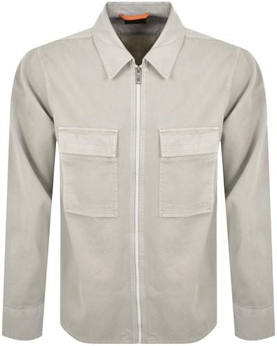 BOSS Boss Lovel Full Zip Overshirt - Grey
