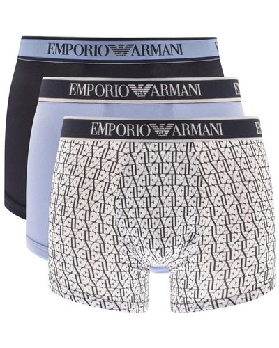 Armani Emporio Underwear Three Pack Boxers - Blue
