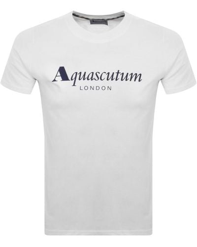 Aquascutum Logo T Shirt - White