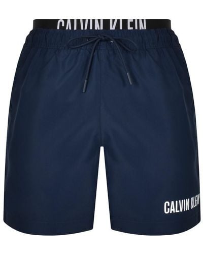 Calvin Klein Double Waistband Swim Shorts - Blue