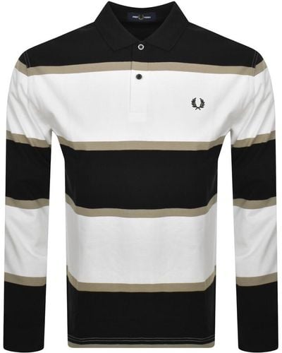 Fred Perry Long Sleeve Polo T Shirt - Gray