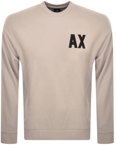 Armani Exchange Crew Neck Logo Sweatshirt - Grey