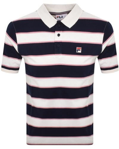 Fila Edmond Stripe Polo T Shirt - Blue