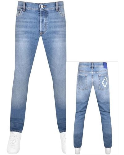 Marcelo Burlon Tempera Cross Slim Jeans - Blue