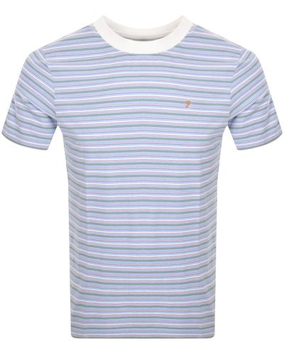 Farah Danny Stripe T Shirt - Blue