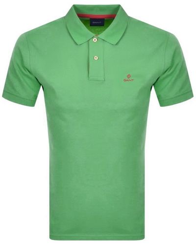 GANT Contrast Collar rugger Polo T Shirt - Green