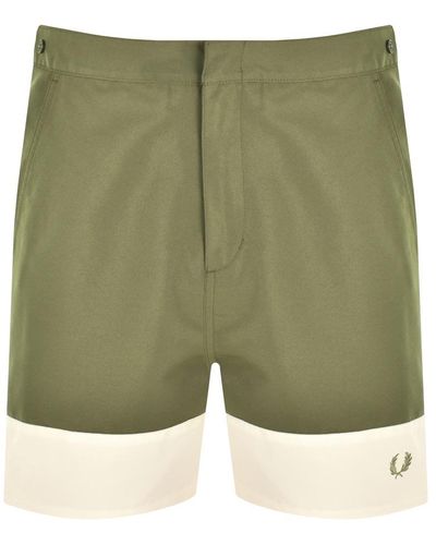 Fred Perry Contrast Panel Swim Shorts - Green