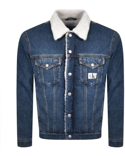 Calvin Klein Jeans Denim Sherpa Jacket - Blue