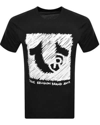 True Religion Logo Scribble T Shirt - Black
