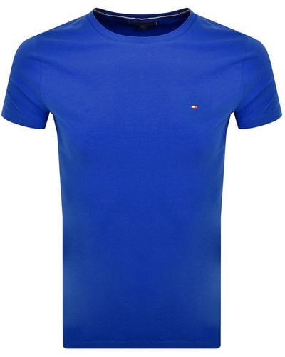 Tommy Hilfiger Stretch Logo T Shirt - Blue