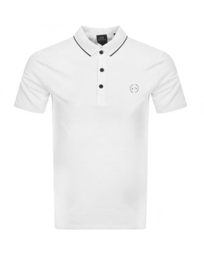 Armani Exchange Tipped Polo T Shirt - White