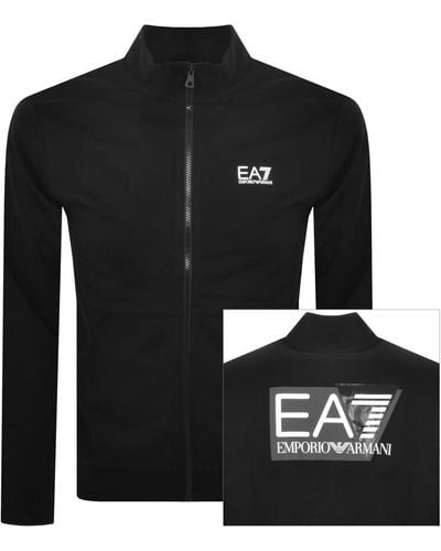 EA7 Emporio Armani Full Zip Logo Sweatshirt - Black
