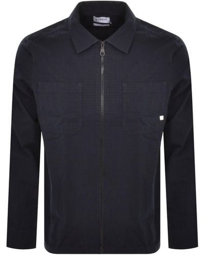 Farah Olmes Full Zip Overshirt - Blue