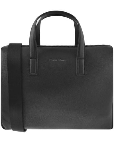 Calvin Klein Logo Laptop Bag - Black