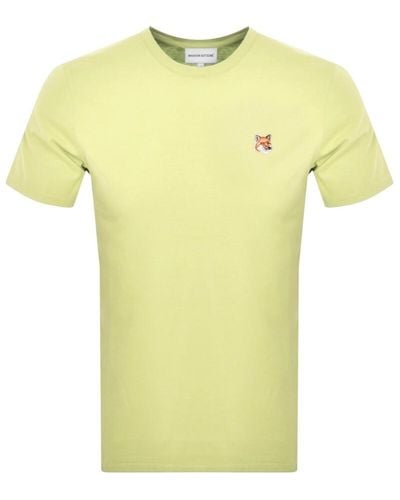 Maison Kitsuné Fox Head Patch T Shirt - Yellow