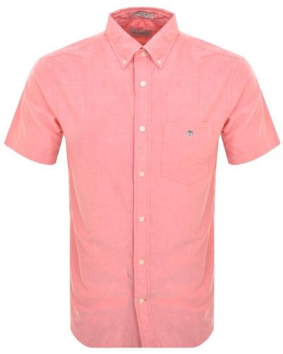 GANT Regular Oxford Short Sleeved Shirt - Pink