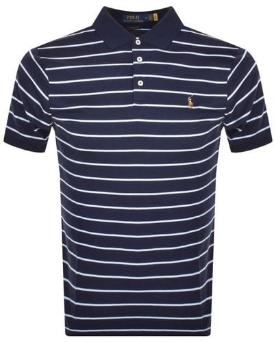 Ralph Lauren Stripe Slim Fit Polo T Shirt - Blue
