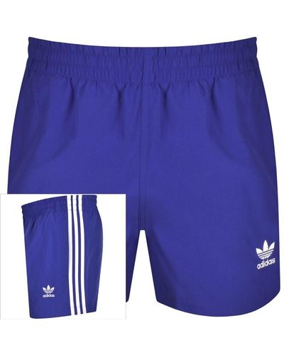 adidas Originals Adidas Three Stripes Swim Shorts - Blue