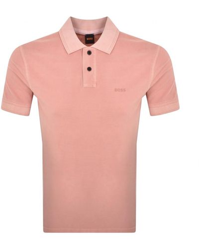 BOSS Boss Prime Polo T Shirt - Pink