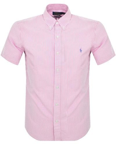 Ralph Lauren Stripe Short Sleeved Shirt - Pink