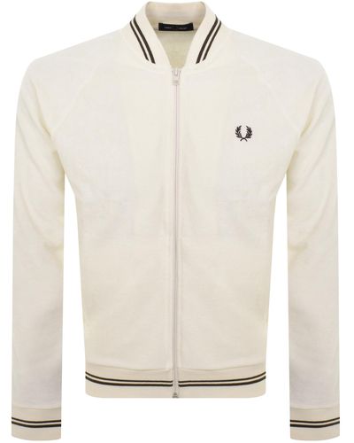 Fred Perry Towelling Track Top - White