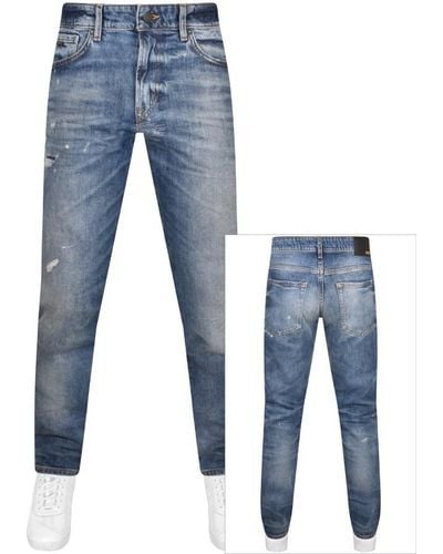 BOSS Boss Re Maine Regular Fit Mid Wash Jeans - Blue