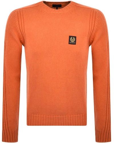 Belstaff Crew Neck Knitted Sweater - Orange