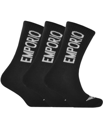 Armani Emporio 3 Pack Socks - Black