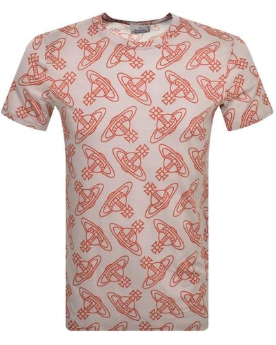 Vivienne Westwood Orb Logo T Shirt - Pink