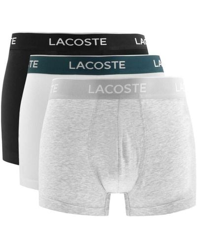 Lacoste Underwear 3 Pack Trunks - Gray