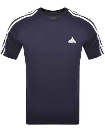 adidas Originals Adidas 3 Stripe T Shirt - Blue
