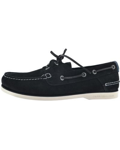 Tommy Hilfiger Core Suede Boat Shoes - Black