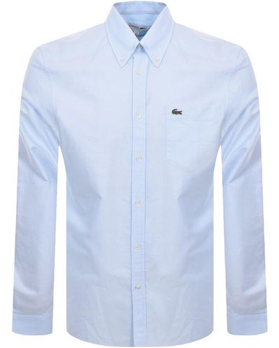 Lacoste Woven Long Sleeved Shirt - Blue