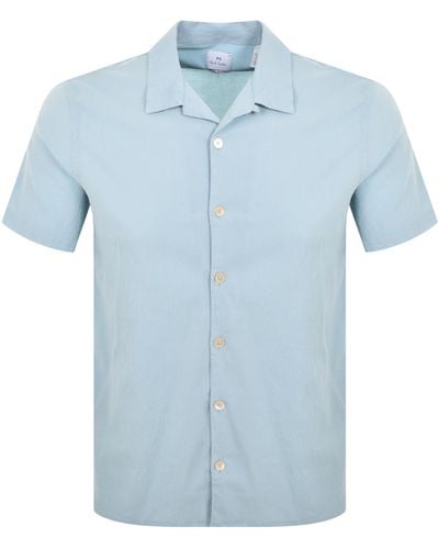 Paul Smith Short Sleeved Regular Fit Shirt - Blue