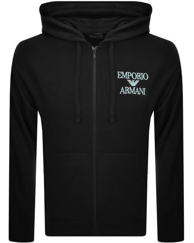 Armani Emporio Loungewear Logo Hoodie - Black