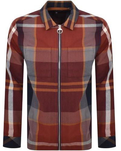 Barbour Lannich Overshirt Jacket - Red